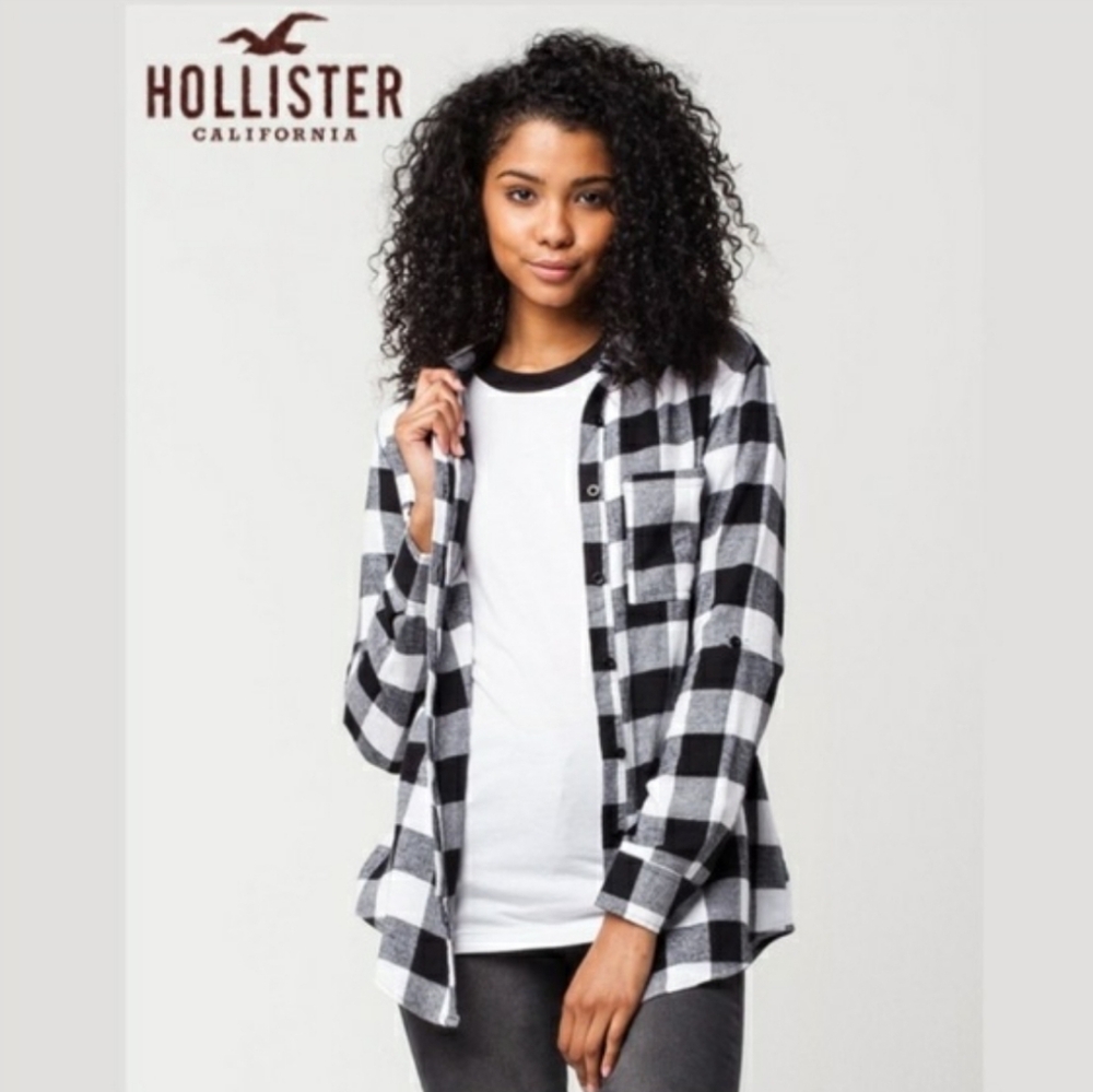 Hollister Boyfriend Fit Flannel Shirt Size M
